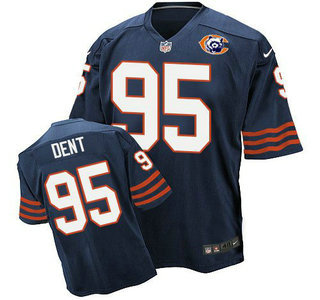 Men's Chicago Bears #95 Richard Dent Navy Blue Throwback Alternate Nike Elite Jersey