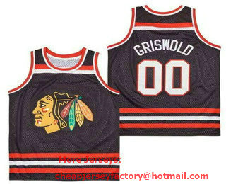 Men's Chicago Blackhawks #00 Clark Griswold Black Basketball Jersey