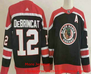 Men's Chicago Blackhawks #12 Alex DeBrincat Black 2021 Reverse Retro Authentic Jersey