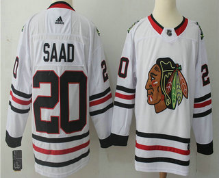 Men's Chicago Blackhawks #20 Brandon Saad White 2017-2018 Hockey Stitched NHL Jersey