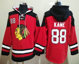Men's Chicago Blackhawks #88 Patrick Kane Red Ageless Must Have Lace Up Pullover Hoodie