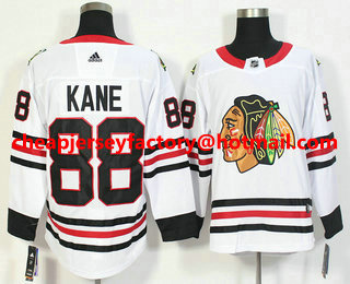 Men's Chicago Blackhawks #88 Patrick Kane White 2017-2018 Hockey Stitched NHL Jersey