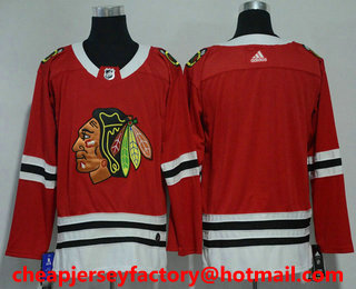 Men's Chicago Blackhawks Blank Red Home 2017-2018 Hockey Stitched NHL Jersey