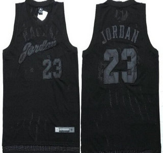 Men's Chicago Bulls #23 Michael Jordan All Black Soul Swingman Jersey