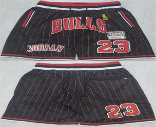 Men's Chicago Bulls #23 Michael Jordan Black Shorts