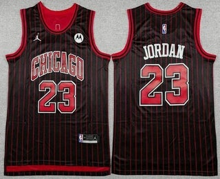 Men's Chicago Bulls #23 Michael Jordan Black Statement Sponsor Swingman Jersey