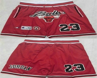 Men's Chicago Bulls #23 Michael Jordan Red Shorts