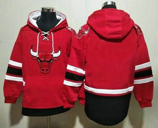 Men's Chicago Bulls Blank NEW Red Pocket Stitched NBA Pullover Hoodie