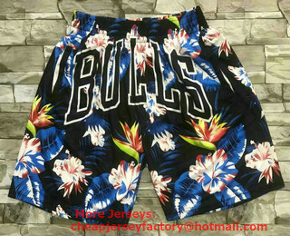 Men's Chicago Bulls Ness Floral Fashion Hardwood Classics Soul Swingman Throwback Shorts