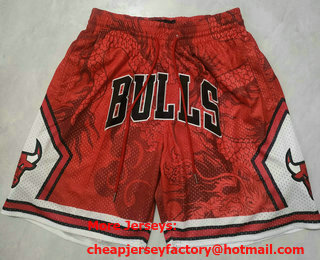 Men's Chicago Bulls Red Dragon Throwback Swingman Shorts