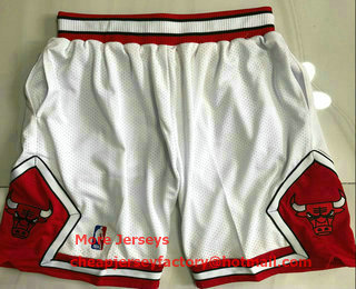Men's Chicago Bulls White AU Throwback Shorts