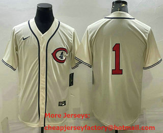 Men's Chicago Cubs #1 Nick Madrigal 2022 Cream Field of Dreams Cool Base Stitched Baseball Jersey