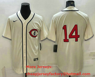 Men's Chicago Cubs #14 Ernie Banks 2022 Cream Field of Dreams Cool Base Stitched Baseball Jersey