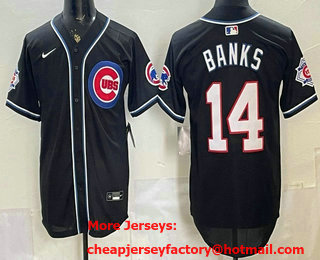 Men's Chicago Cubs #14 Ernie Banks 2026 Black Fashion Cool Base Jersey