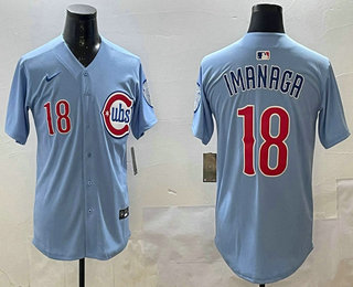 Men's Chicago Cubs #18 Shota Imanaga Baby Blue Limited Jersey