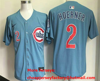 Men's Chicago Cubs #2 Alex Bregman Baby Blue Limited Jersey