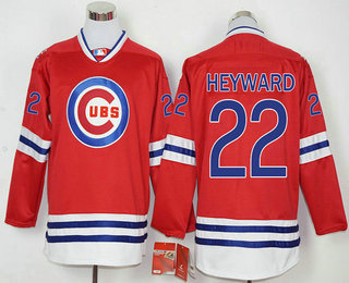 Men's Chicago Cubs #22 Jason Heyward Red Long Sleeve Baseball Jersey