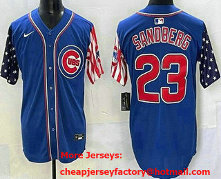 Men's Chicago Cubs #23 Ryne Sandberg Blue USA Limited Stitched Jersey
