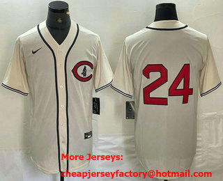 Men's Chicago Cubs #24 Cody Bellinger 2022 Cream Field of Dreams Cool Base Stitched Baseball Jersey