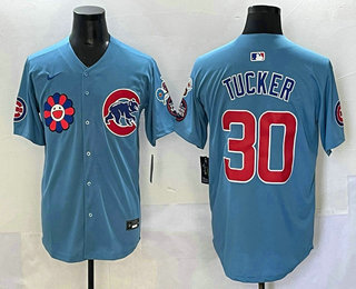 Men's Chicago Cubs #30 Kyle Tucker Baby Blue 2025 Tokyo Series Limited Jersey