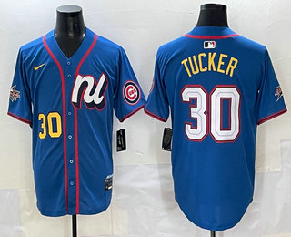 Men's Chicago Cubs #30 Kyle Tucker Number Blue 2025 All Star Limited Stitched Jersey