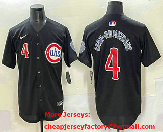 Men's Chicago Cubs #4 Pete Crow Armstrong Black Limited Stitched Jersey