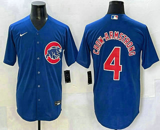 Men's Chicago Cubs #4 Pete Crow Armstrong Blue Cool Base Jersey