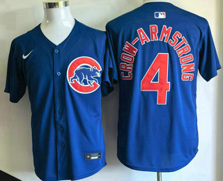 Men's Chicago Cubs #4 Pete Crow Armstrong Blue Limited Jersey