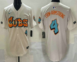 Men's Chicago Cubs #4 Pete Crow Armstrong Cream Fashion Limited Jersey