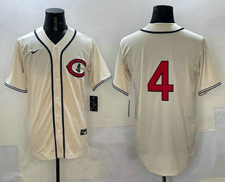 Men's Chicago Cubs #4 Pete Crow Armstrong Cream Field of Dreams Cool Base Stitched Jersey