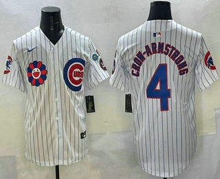 Men's Chicago Cubs #4 Pete Crow Armstrong White 2025 Tokyo Series Limited Stitched Jersey