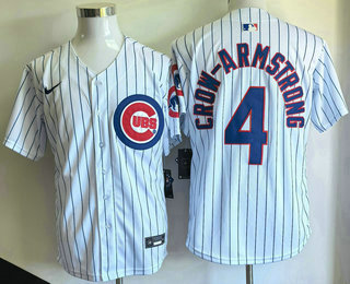 Men's Chicago Cubs #4 Pete Crow Armstrong White Limited Jersey