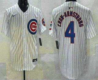 Men's Chicago Cubs #4 Pete Crow Armstrong White Limited Jersey