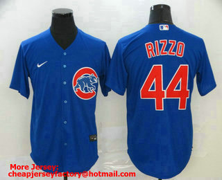 Men's Chicago Cubs #44 Anthony Rizzo Blue Stitched MLB Cool Base Nike Jersey