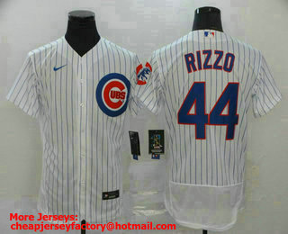 Men's Chicago Cubs #44 Anthony Rizzo White Home Stitched MLB Flex Base Nike Jersey
