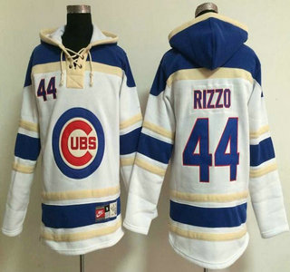 Men's Chicago Cubs #44 Anthony Rizzo White Home MLB Hoodie