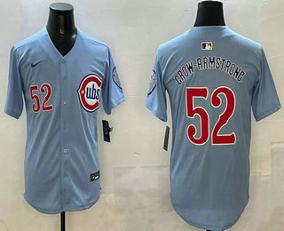 Men's Chicago Cubs #52 Pete Crow Armstrong Baby Blue Limited Jersey