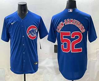 Men's Chicago Cubs #52 Pete Crow Armstrong Blue Cool Base Jersey