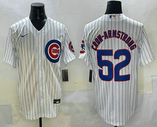 Men's Chicago Cubs #52 Pete Crow Armstrong White Stitched Cool Base Nike Jersey