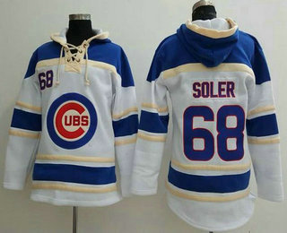 Men's Chicago Cubs #68 Jorge Soler White Sawyer Hooded Sweatshirt MLB Hoodie