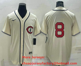 Men's Chicago Cubs #8 Andre Dawson Cream Turn Back the Clock Stitched MLB Cooperstown Collection Nike Jersey