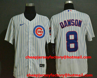 Men's Chicago Cubs #8 Andre Dawson White Home Stitched MLB Flex Base Nike Jersey