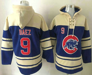 Men's Chicago Cubs #9 Javier Baez Royal Blue Stitched MLB Baseball Hoodie