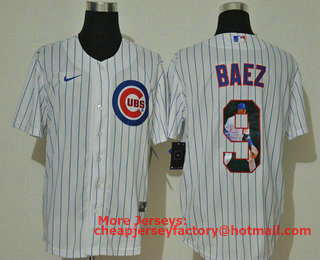 Men's Chicago Cubs #9 Javier Baez White Unforgettable Moment Stitched Fashion MLB Cool Base Nike Jersey