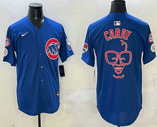 Men's Chicago Cubs Caray Blue Fashion Limited Jersey