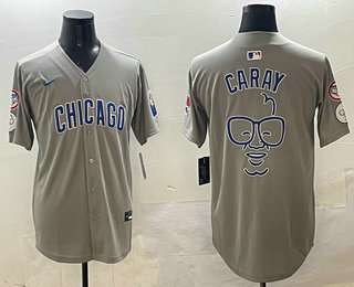 Men's Chicago Cubs Caray Grey Fashion Limited Jersey