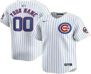 Men's Chicago Cubs Customized White Limited Jersey