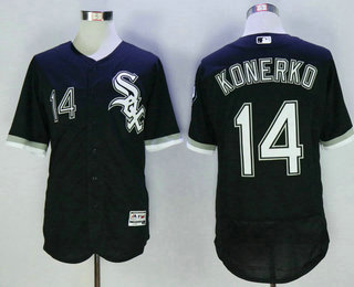 Men's Chicago White Sox #14 Paul Konerko Black 2016 Flexbase Baseball Jersey