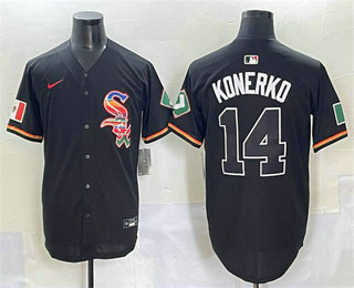 Men's Chicago White Sox #14 Paul Konerko Black Mexico Limited Stitched Jersey