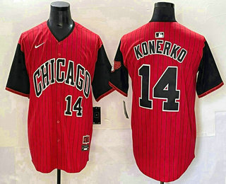 Men's Chicago White Sox #14 Paul Konerko Red Black 2025 City Connect Limited Jersey